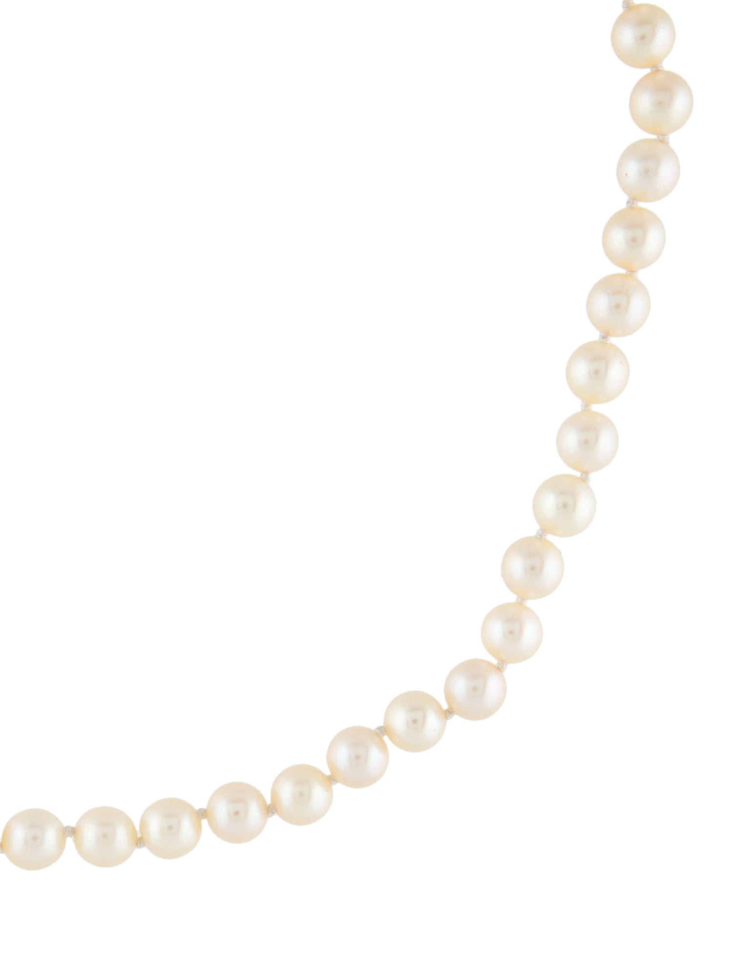 Mikimoto Vintage Pearl Strand Necklace Sterling Silver Bead Strand