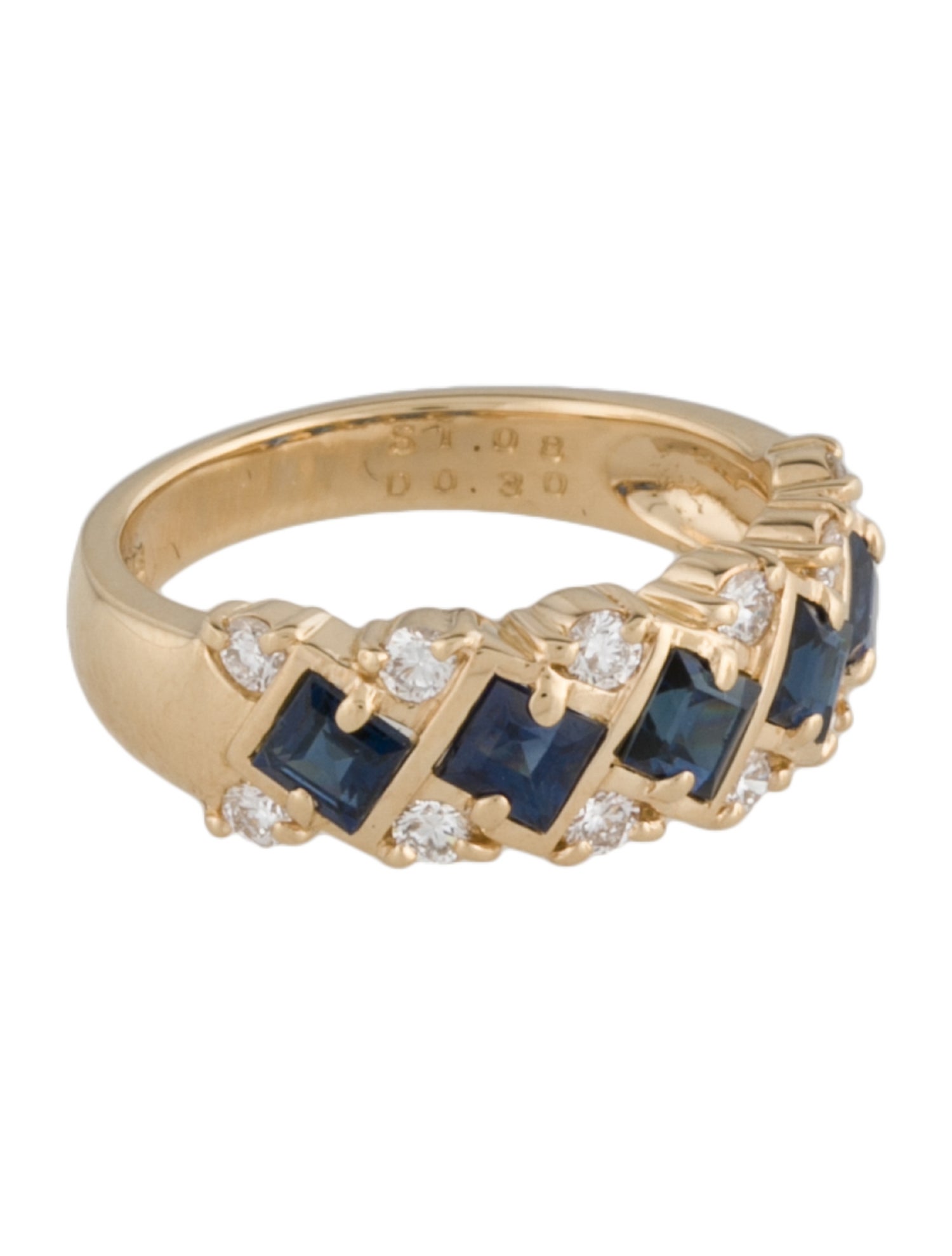 Mikimoto 18K Sapphire & Diamond Band