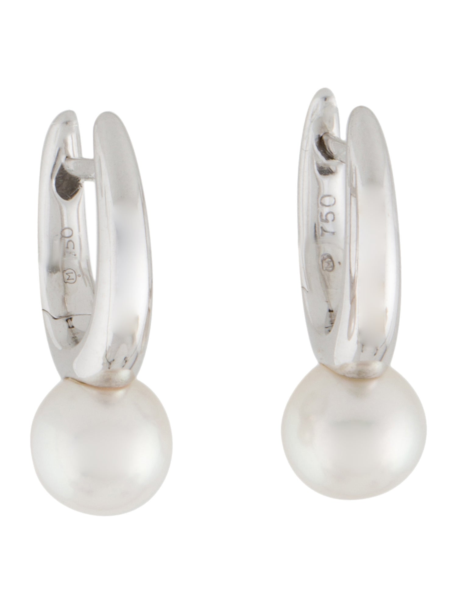 Mikimoto 18K Pearl Classic Elegance Drop Hoop Earring