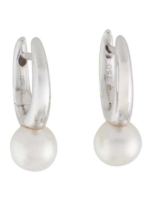 Mikimoto 18K Pearl Classic Elegance Drop Hoop Earring