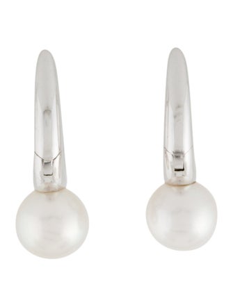 Mikimoto 18K Pearl Classic Elegance Drop Hoop Earring