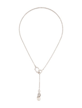 Mikimoto 18K Pearl & Diamond Lariat Necklace
