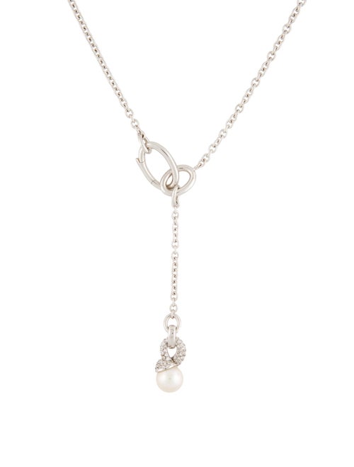 Mikimoto 18K Pearl & Diamond Lariat Necklace