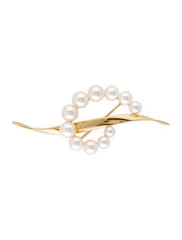 Mikimoto Pin 18K Pearl Brooch 4.0-6.5 mm