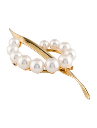 Mikimoto 18K Pearl Brooch Pin