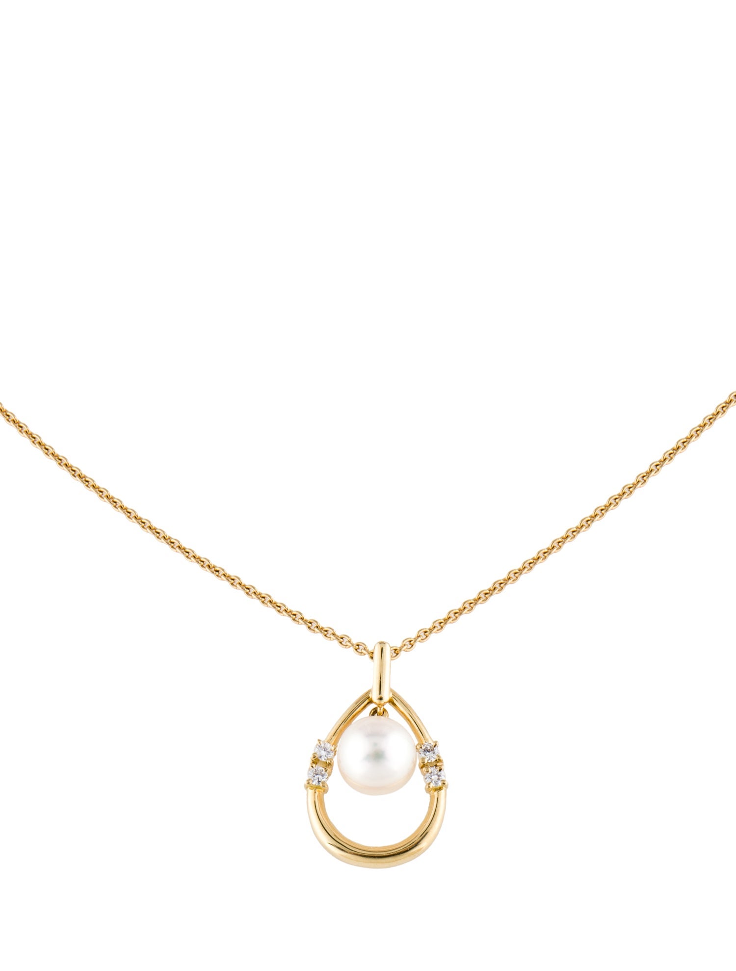 Mikimoto 18K Pearl & Diamond Pendant Necklace