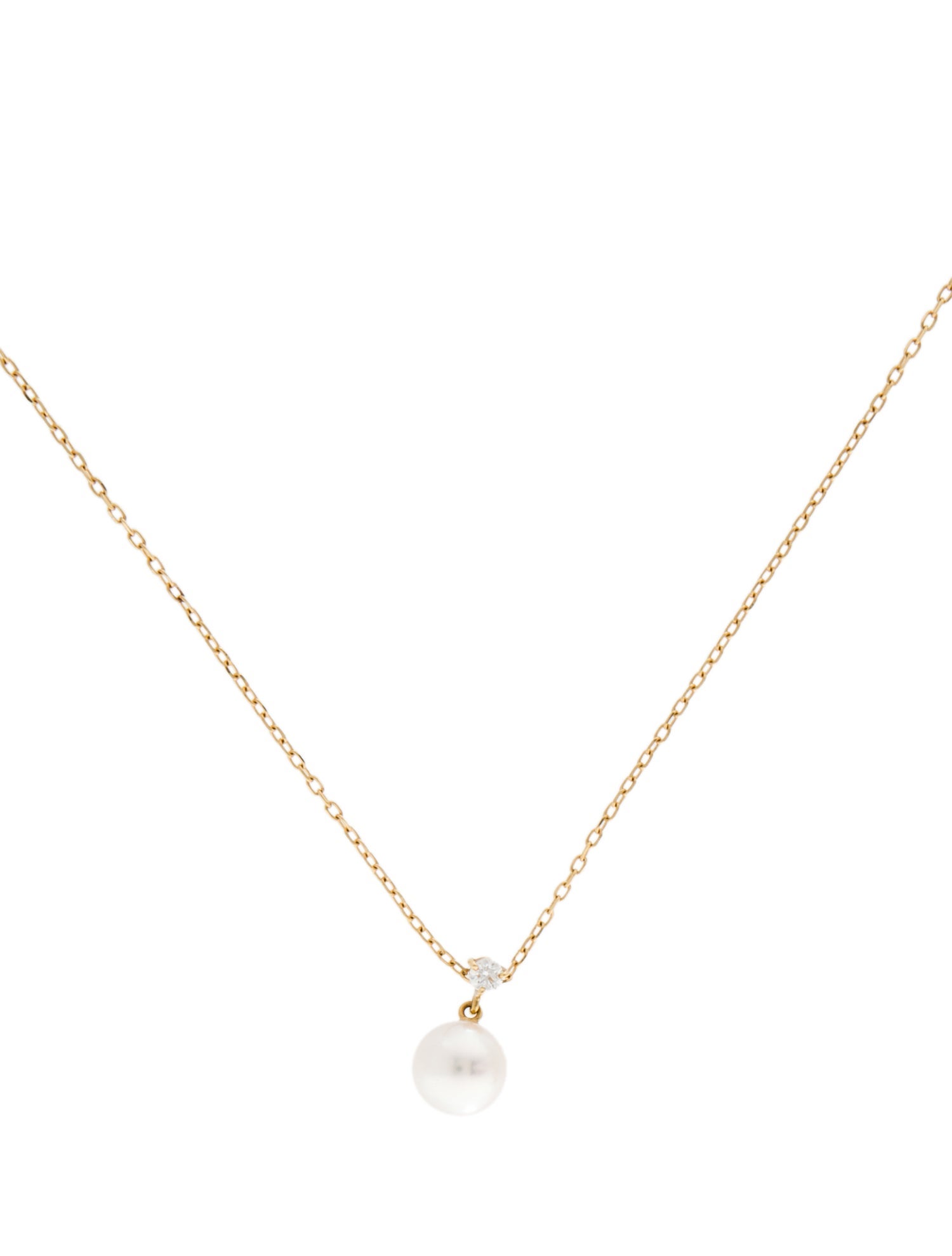 Mikimoto 18K Pearl & Diamond Pendant Necklace