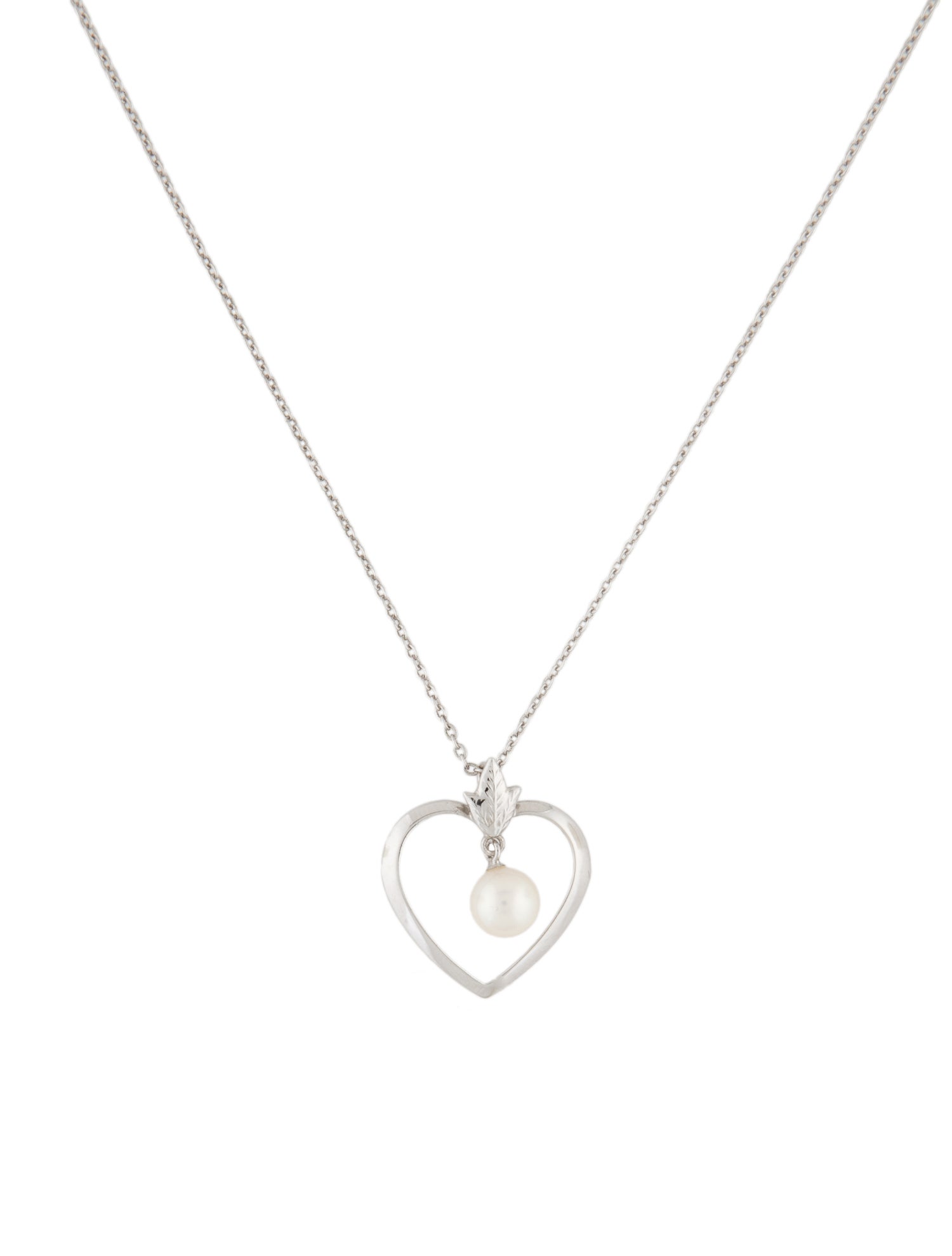 Mikimoto Cultured Pearl Heart Pendant Necklace