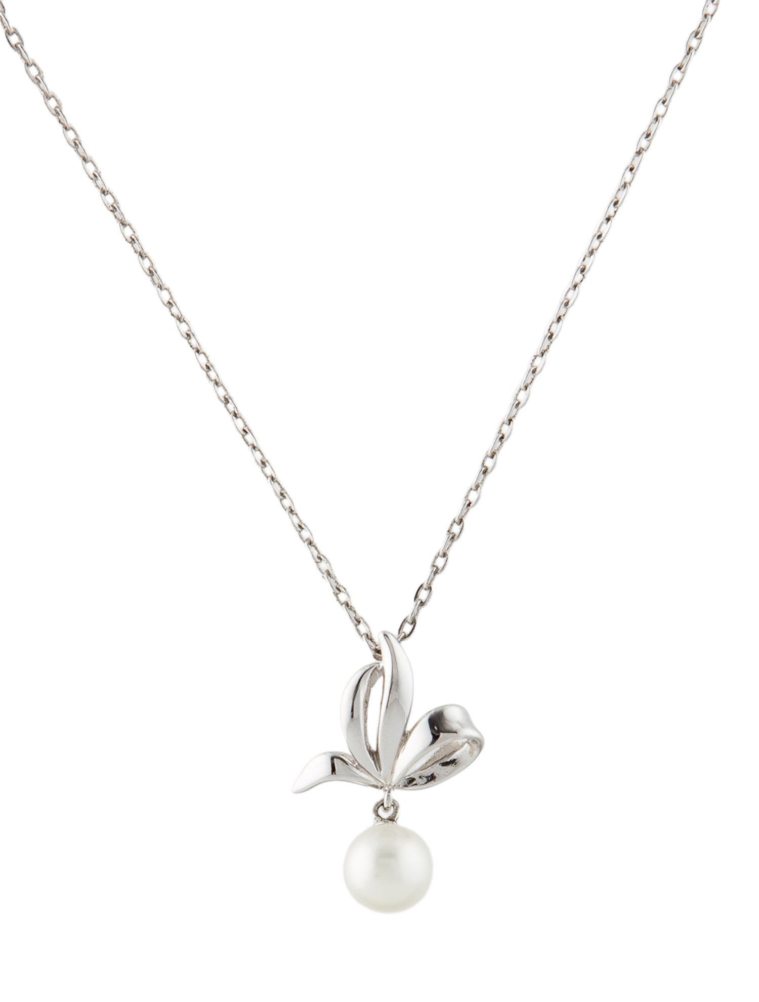 Mikimoto Pearl Ribbon Pendant Necklace