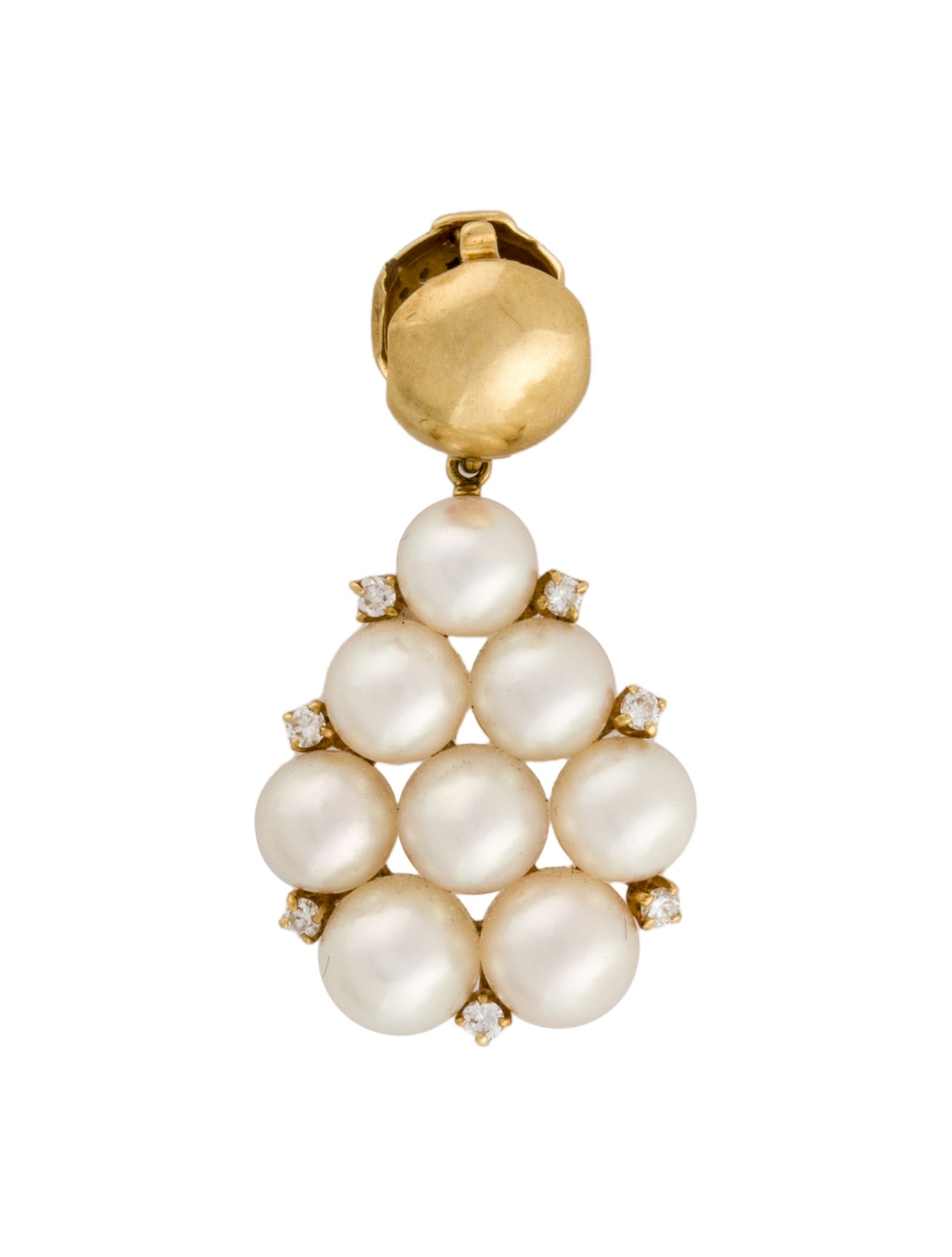 Mikimoto 18K Pearl & Diamond Slide Pendant