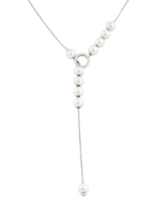 Mikimoto 18K Pearl & Diamond Motion Necklace