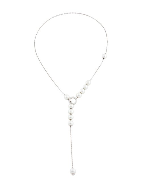 Mikimoto 18K Pearl & Diamond Motion Necklace