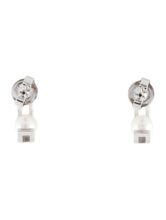 Mikimoto 18K Akoya Cultured Pearl Hoop Earrings