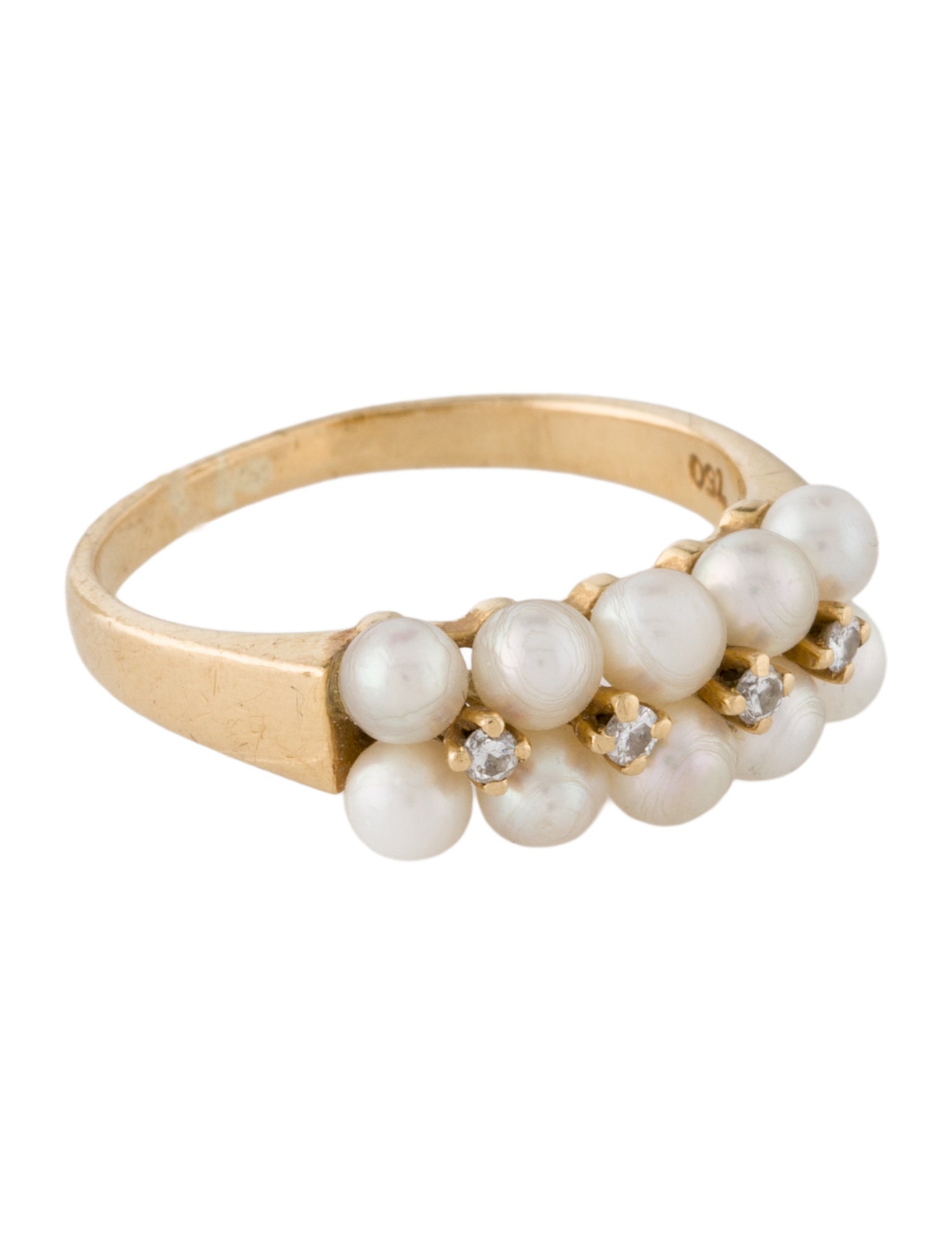 Mikimoto 18K Pearl & Diamond Band