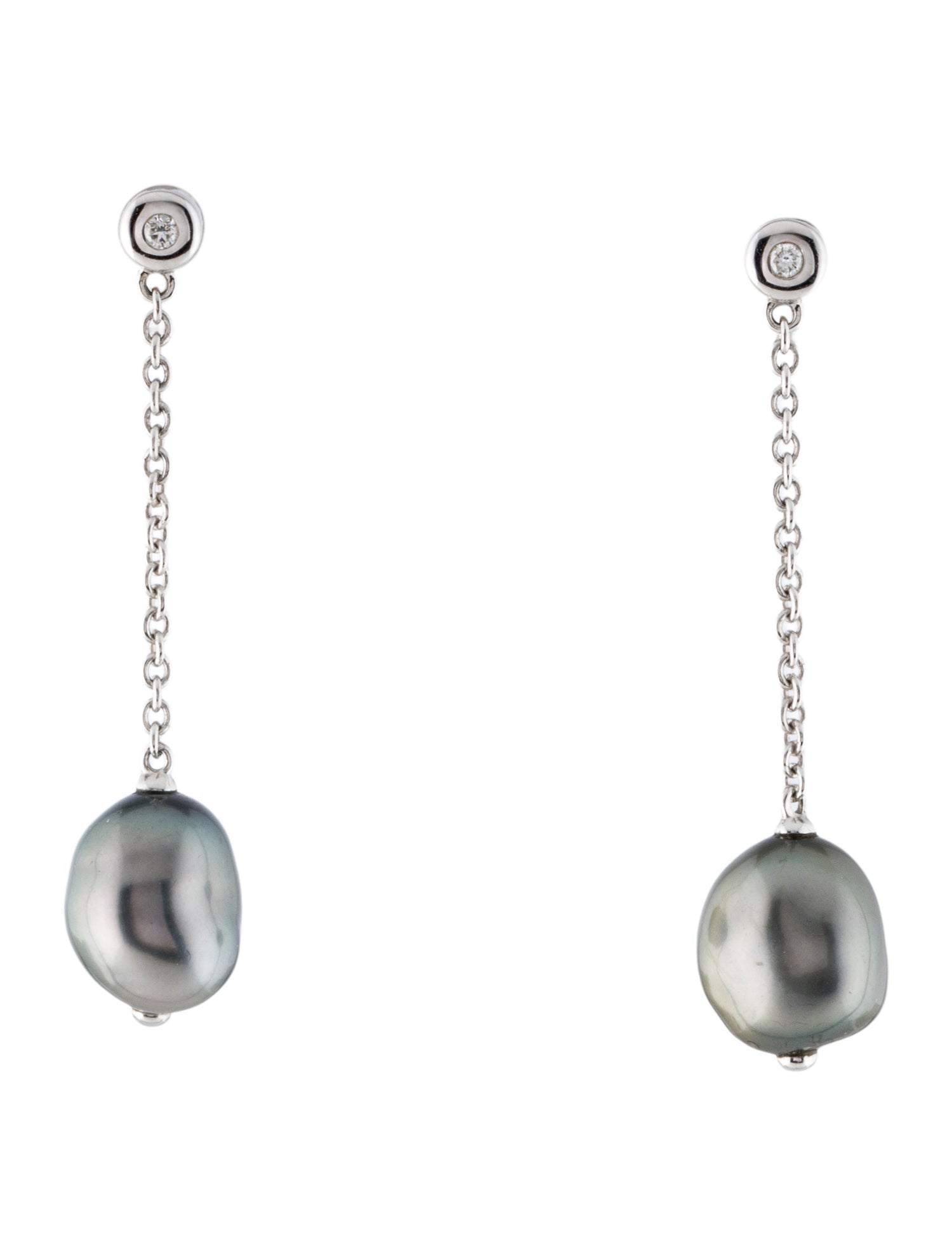 Mikimoto 18K South Sea Pearl & Diamond Dangle Earrings