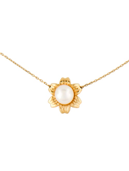 Mikimoto 18K Pearl Flower Pendant