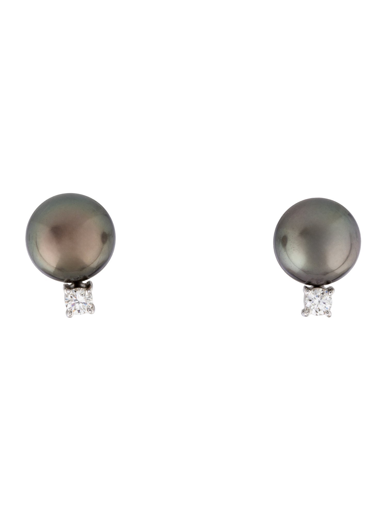 Mikimoto 18K South Sea Cultured Pearl & Diamond Stud Earrings