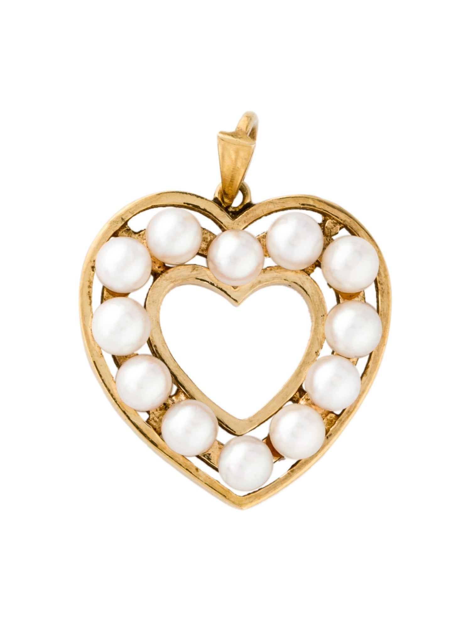 Mikimoto 18K Pearl Heart Pendant
