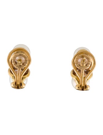 Mikimoto 18K Pearl & Diamond Earclips