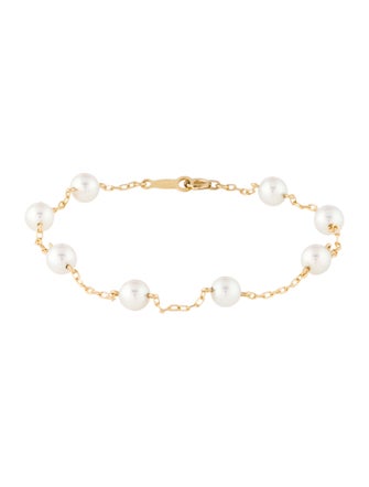 Mikimoto 18K Akoya Cultured Pearl Station Bracelet