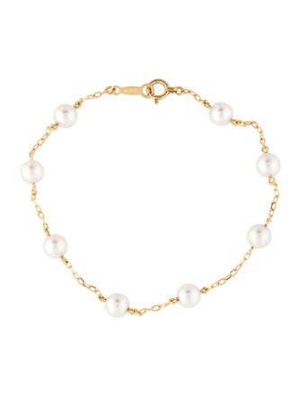 Mikimoto 18K Akoya Cultured Pearl Station Bracelet