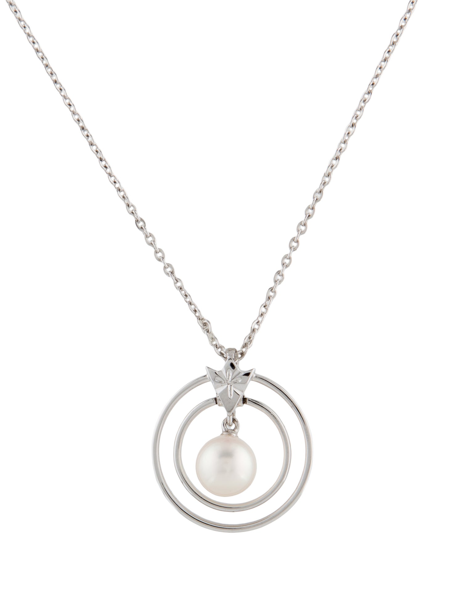 Mikimoto Pearl Disc Pendant Necklace