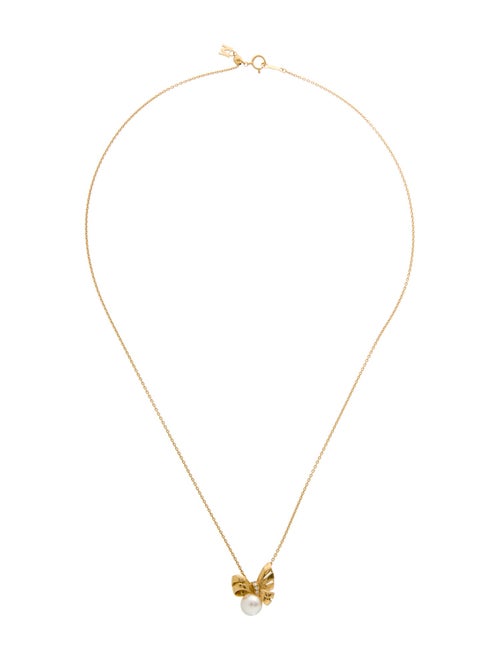 Mikimoto 18K Jeux de Rubans Pearl & Diamond Pendant Necklace