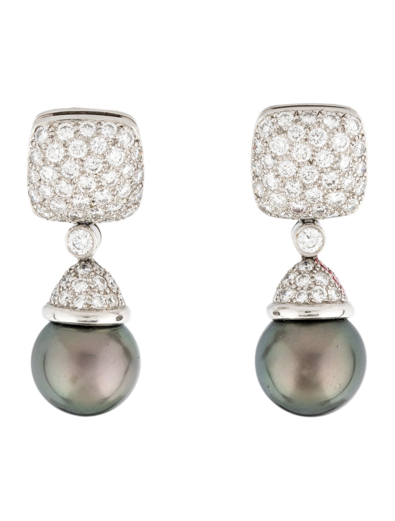 Mikimoto Platinum Pearl & 3.75ctw Diamond Drop Earrings