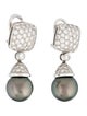 Mikimoto Platinum Pearl & 3.75ctw Diamond Drop Earrings