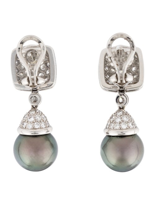 Mikimoto Platinum Pearl & 3.75ctw Diamond Drop Earrings
