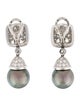 Mikimoto Platinum Pearl & 3.75ctw Diamond Drop Earrings
