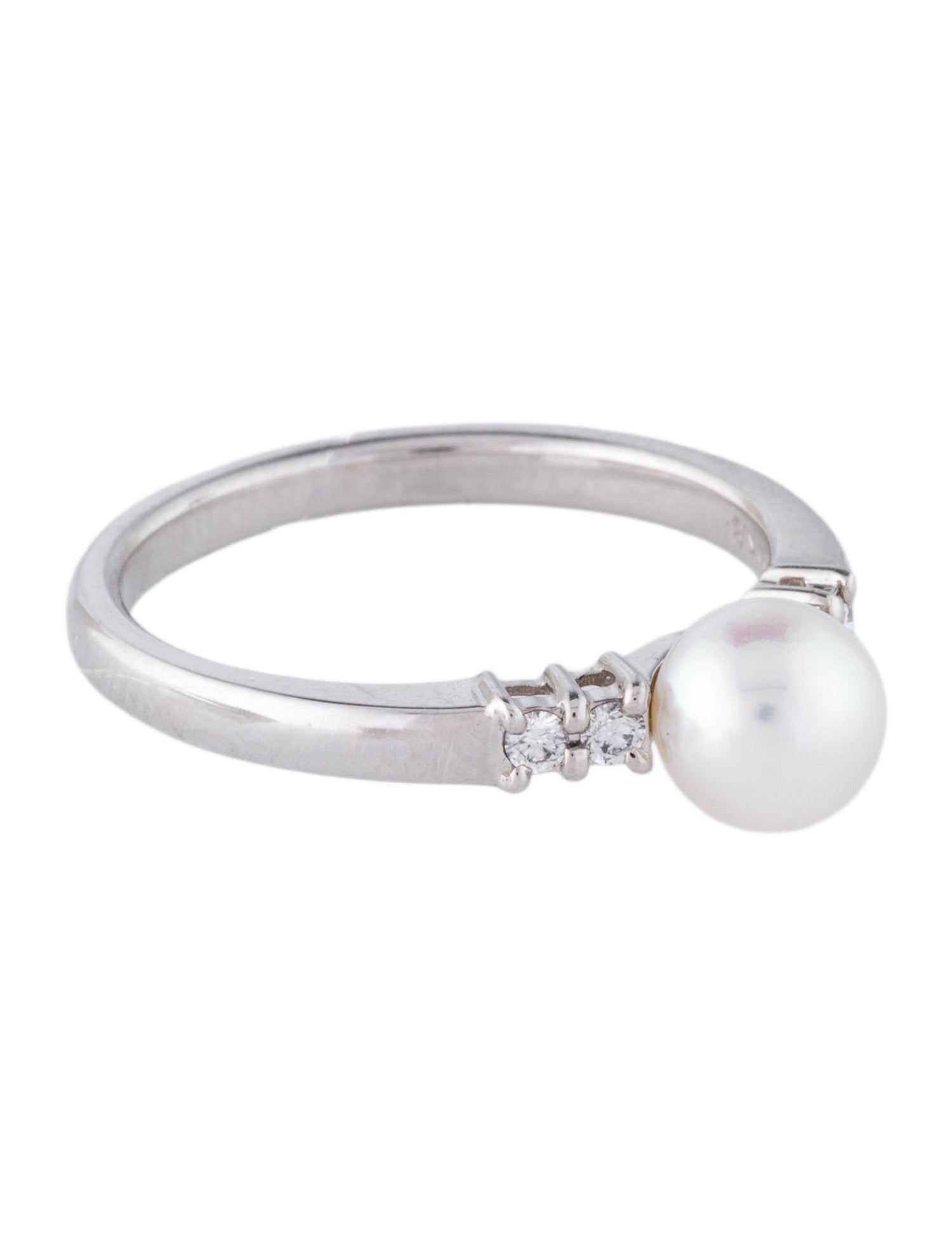 Mikimoto 18K Pearl & Diamond Cocktail Ring