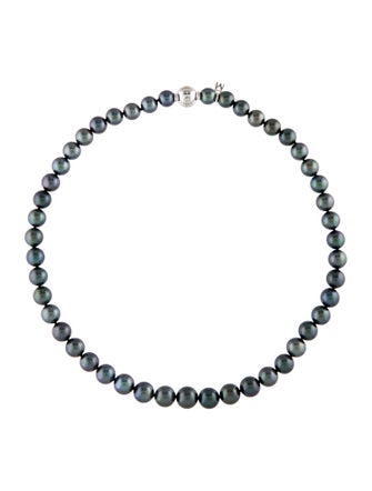 Mikimoto 18K Pearl & Diamond Bead Strand Necklace