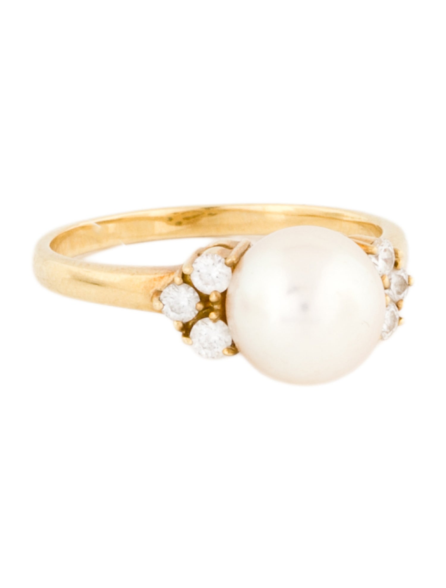 Mikimoto 18K Cultured Pearl & Diamond Cocktail Ring