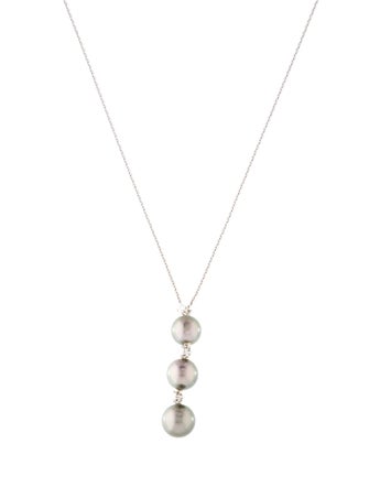 Mikimoto 18K Pearl & Diamond Pendant Necklace