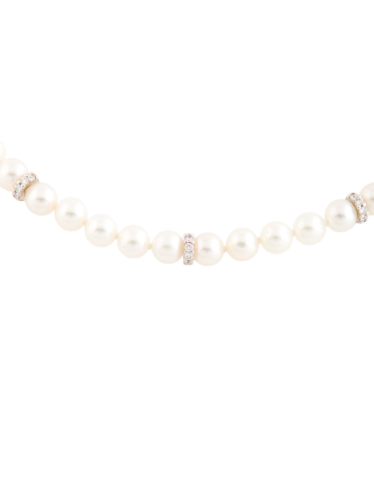 Mikimoto 18K Pearl & Diamond Strand Necklace