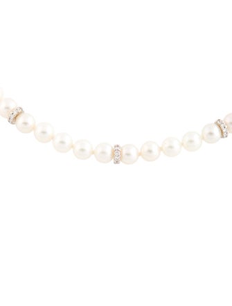 Mikimoto 18K Pearl & Diamond Strand Necklace