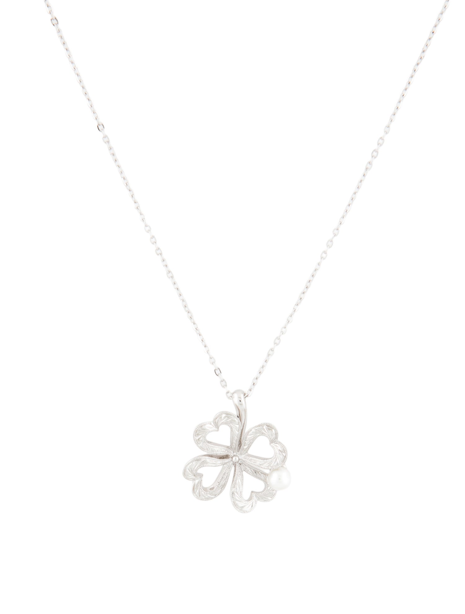 Mikimoto Pearl Clover Pendant Necklace