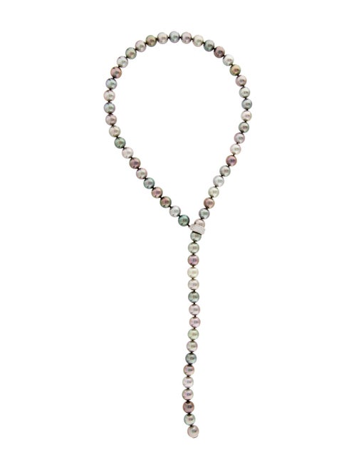 Mikimoto 18K Pearl & Diamond Lavalier Necklace