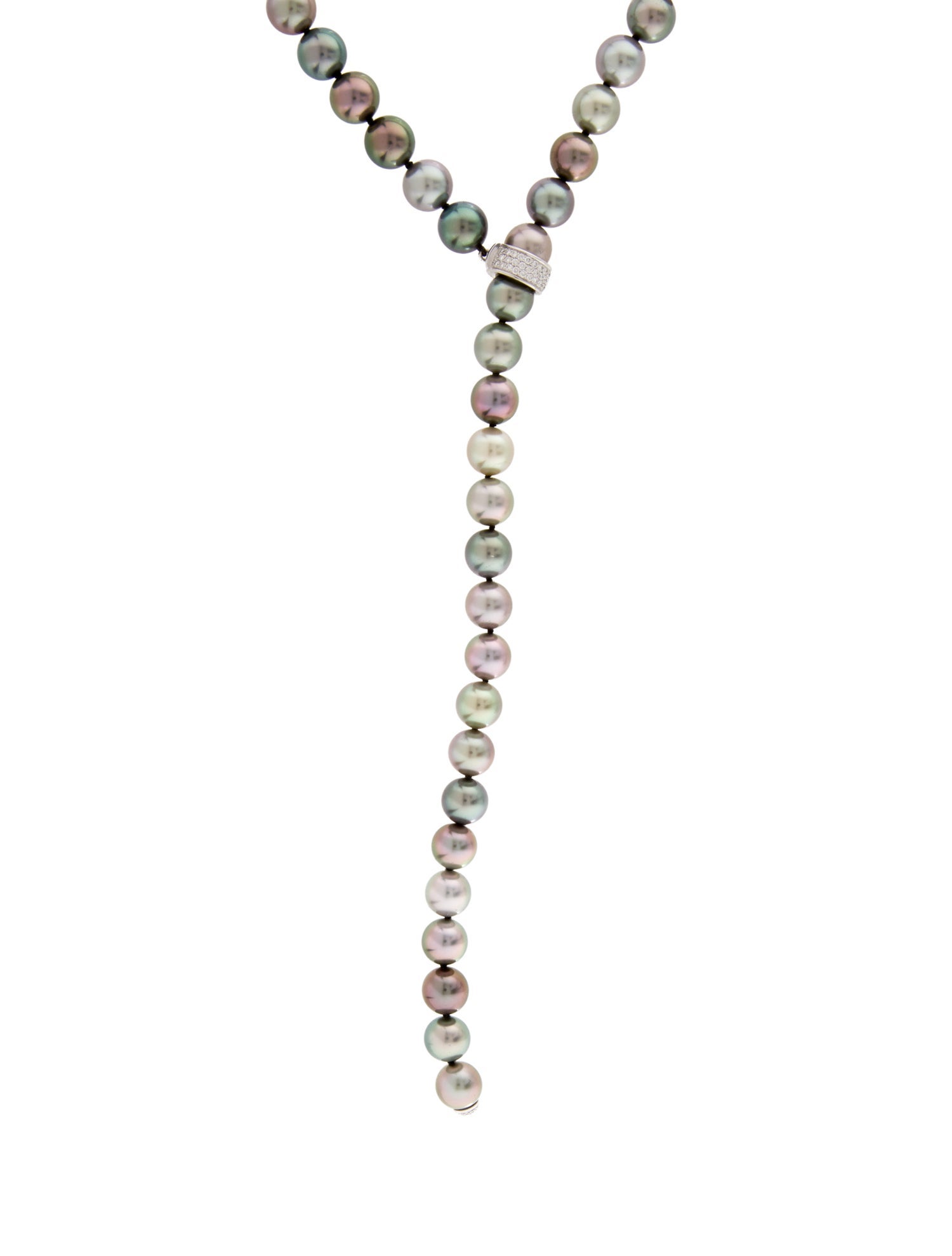 Mikimoto 18K Pearl & Diamond Lavalier Necklace