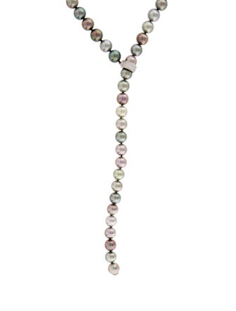Mikimoto 18K Pearl & Diamond Lavalier Necklace
