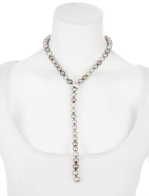 Mikimoto 18K Pearl & Diamond Lavalier Necklace