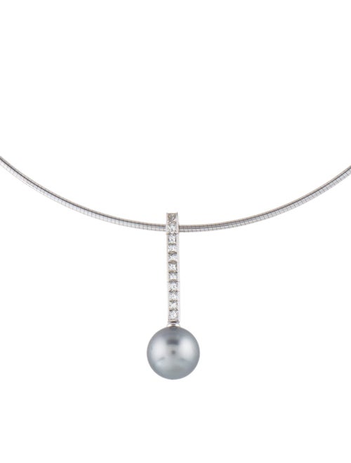 Mikimoto 18K Pearl & Diamond Pendant Necklace