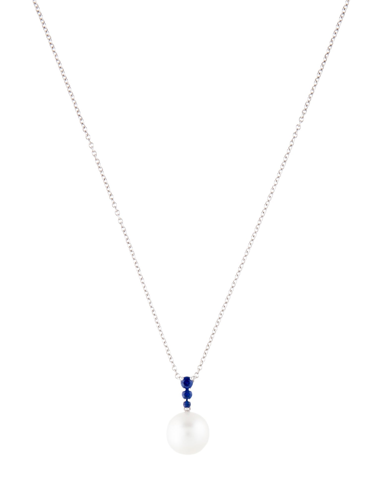 Mikimoto 18K South Sea Cultured Pearl & Sapphire Pendant Necklace