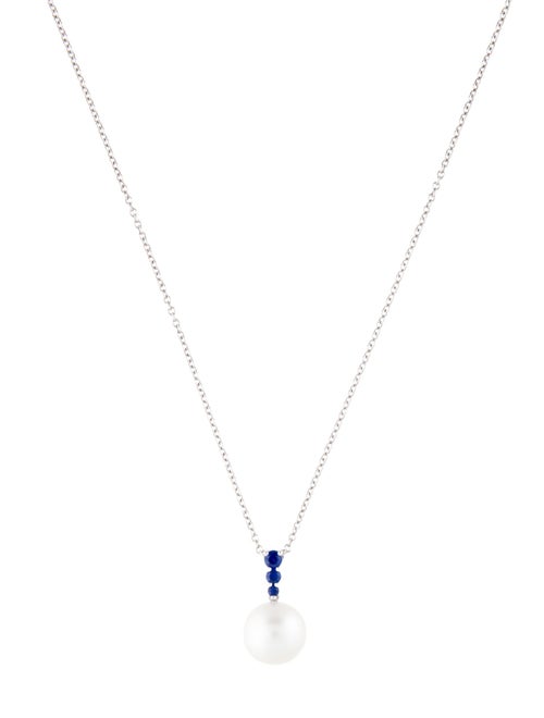 Mikimoto 18K South Sea Cultured Pearl & Sapphire Pendant Necklace
