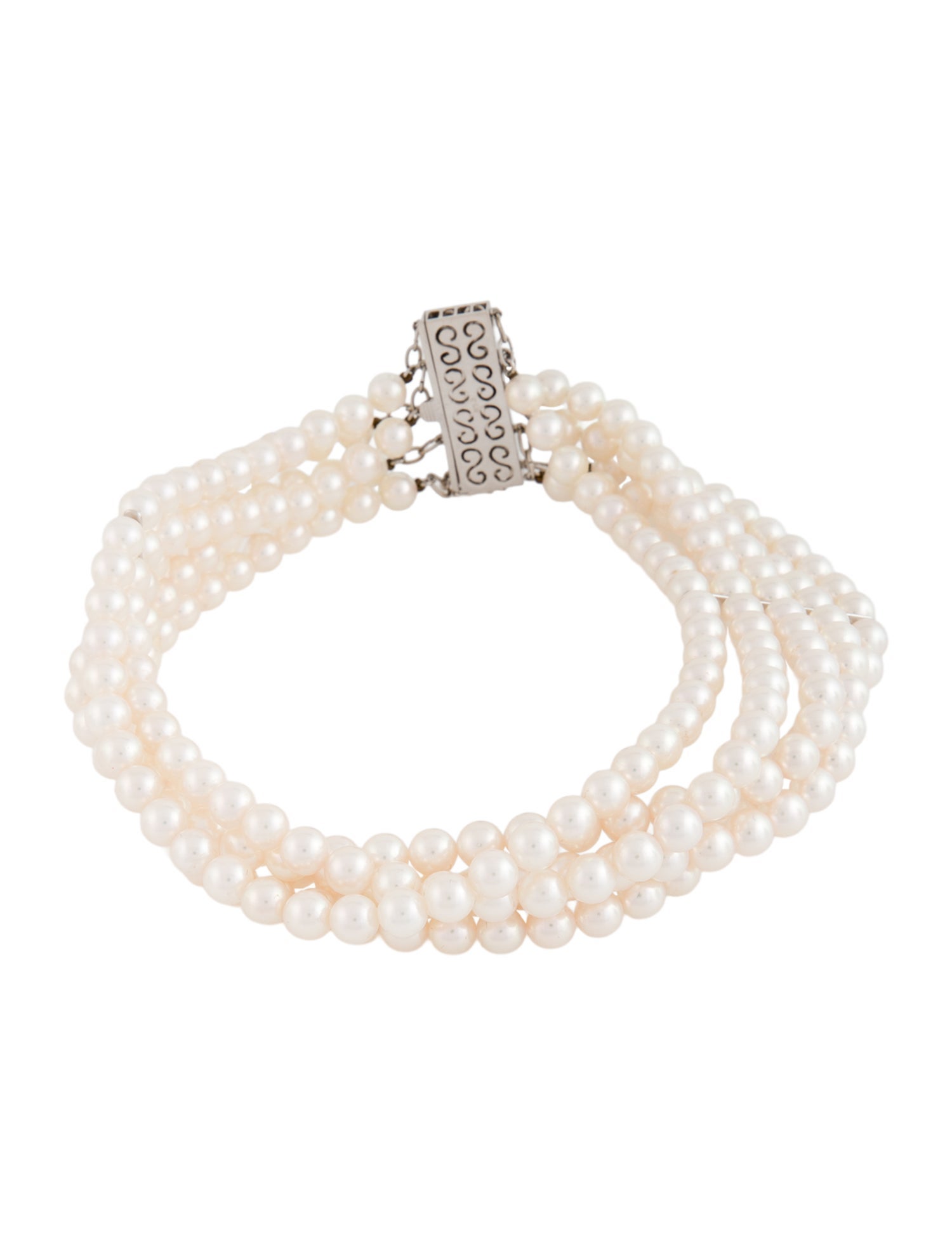 Mikimoto 18K Pearl Multistrand Choker Necklace