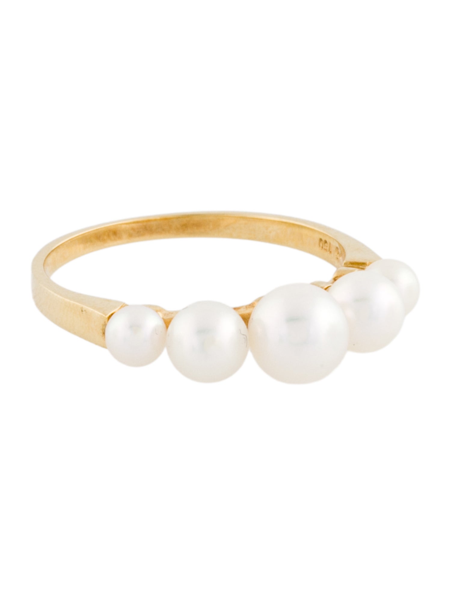 Mikimoto 18K Cultured Pearl Graduated Band
