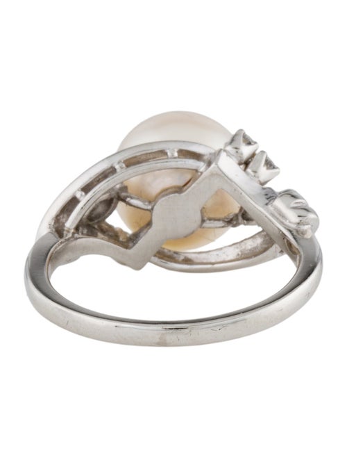Mikimoto Platinum Pearl & Diamond Ring