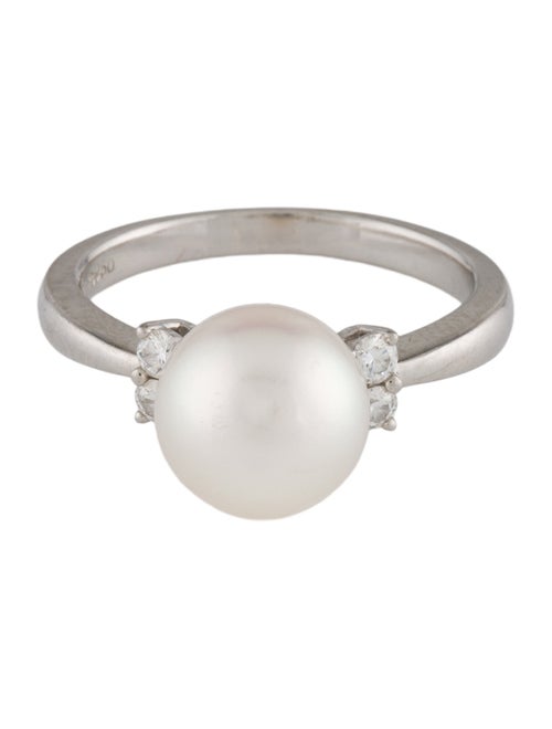 Mikimoto Platinum Pearl & Diamond Cocktail Ring