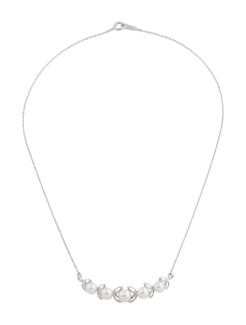 Mikimoto Pearl Leaf Station Necklace